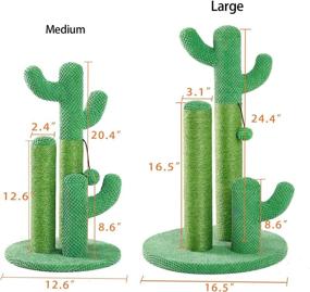 img 3 attached to 🐱 3-Sisal Scratching Poles Kilodor Cactus Cat Scratching Post with Ball – For Kittens and Cats