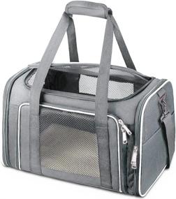 img 4 attached to Travel Safely And Comfortably With Comsmart Cat Carrier - Airline Approved, Collapsible, 15Lb Capacity For Small To Medium Pets - Grey