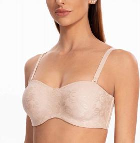 img 2 attached to MELENECA Women'S Strapless Minimizer Bra For Large Bust Unlined Bandeau With Underwire