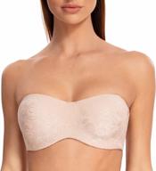 meleneca women's strapless minimizer bra for large bust unlined bandeau with underwire logo