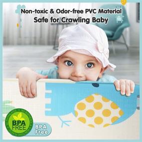 img 2 attached to 🧸 Gimars XL BPA Free Reversible Foldable Baby Play Mat - Waterproof Foam Floor Crawling Mat, Portable Playmat for Infants, Toddler, Kids - Indoor/Outdoor Use (79 x 71 x 0.6inch)