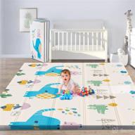 🧸 gimars xl bpa free reversible foldable baby play mat - waterproof foam floor crawling mat, portable playmat for infants, toddler, kids - indoor/outdoor use (79 x 71 x 0.6inch) logo