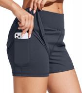 stay cool and comfortable during workouts with mocoly quick dry women's running shorts: featuring breathable fabric and convenient zip pockets logo