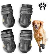 easy-fit waterproof dog boots - 4 pack | dog shoes for all-weather adventures | adjustable tightness & reflective tape | anti-slip sole | ideal for medium to large dogs логотип