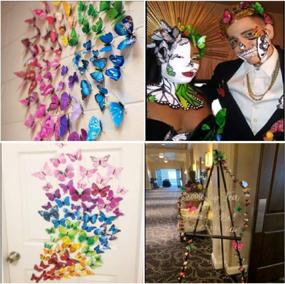 img 1 attached to 3D Colorful Butterfly Wall Stickers DIY Art Decor Crafts For Party Cosplay Wedding Offices Bedroom Room Magnets Glue SmartWallStation 84 PCS Set