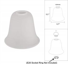 img 4 attached to 4 Pack Bell Shaped Frosted Glass Lamp Shade Replacement - 1-5/8" Fitter Opening For Ceiling Fan, Wall Sconce & Pendant Light A00047