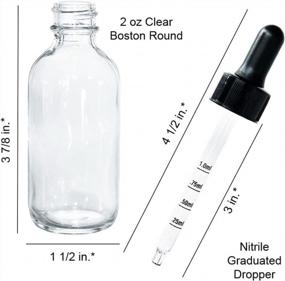 img 1 attached to 80-Pack Of 2 Oz. Clear Boston Round Glass Bottles With Graduated Black Glass Droppers For Precise Dispensing