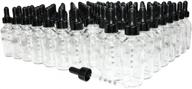 80-pack of 2 oz. clear boston round glass bottles with graduated black glass droppers for precise dispensing logo