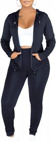 img 2 attached to Track Suits For Women Set Long Sleeve Zipper Hoodie Jacket With Sweatpants 2 Piece Sweatsuit Outfits