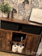 img 1 attached to Rustic Brown 2 Door Storage Cabinet With Adjustable Shelves, Buffet Sideboard For Dining Room, Living Room, Bedroom review by Chris Sisley