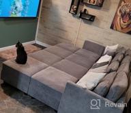 img 1 attached to Modern Bluish Grey U-Shaped Sectional Sofa With Reversible Chaise And Ottoman By HONBAY review by Lloyd Edwards