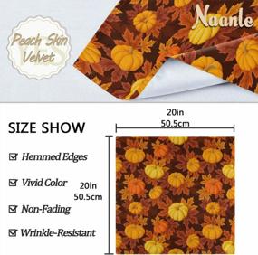img 2 attached to Thanksgiving Cloth Napkins Set Of 4 - Pumpkin Maple Solid, Washable Reusable Polyester 20X20In With Hemmed Edges For Home Holiday Party Wedding