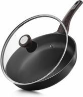swiss coating nonstick skillet with lid - 8 inch frying pan for eggs, omelettes, and more - healthy cookware without apeo or pfoa - induction-compatible chef's pan logo