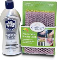 🧽 bar keepers friend cooktop cleaner kit: liquid (13 oz) and non scratch scouring pad, multipurpose solution for glass ceramic stovetops, gentle cleaner with non scratch dish pad logo