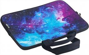 img 3 attached to Neoprene Laptop Carrying Bag Case 11-12.5 Inch Chromebook Tablet Travel Cover With Handle Zipper Sleeve Fits 11.6 12 12.1 12.5 Inch Netbook/Laptop (Galaxy)