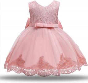 img 2 attached to Tulle Flower Princess Wedding Dress For Toddler And Baby Girl - NNJXD Girls' Collection