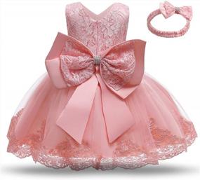 img 4 attached to Tulle Flower Princess Wedding Dress For Toddler And Baby Girl - NNJXD Girls' Collection