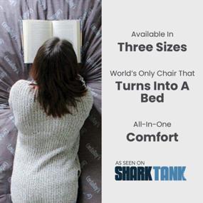img 2 attached to Convertible Chenille Nest Bean Bag Chair - CordaRoy'S King Foldable Chair To Bed With Shark Tank Approval In Charcoal