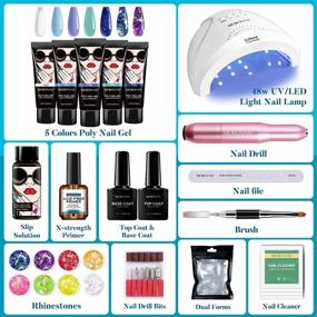 img 3 attached to Complete Morovan Poly Gel Nail Kit With Lamp, Drill, And Everything For Flawless DIY Gel Nail Extensions