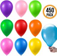 colorful decorations delight: prextex 12-inch rainbow balloons, 450-ct pack for weddings, birthdays, graduations, and more логотип