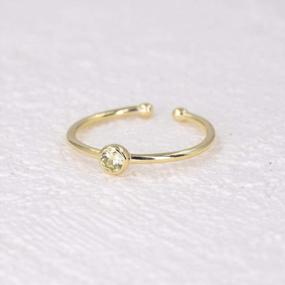 img 1 attached to Sterling Silver Birthstone Stacking Ring Dainty Open Adjustable Rings