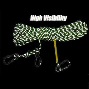 img 2 attached to 🐾 NTR Dog Tie Out Cable for Camping - Heavy Duty Trolley System, 50ft/70ft/100ft, Dogs up to 350lbs, Outdoor Hanging Bungee Toy, Anti-Slip Belt, Portable Reflective Lead, Yard/Park