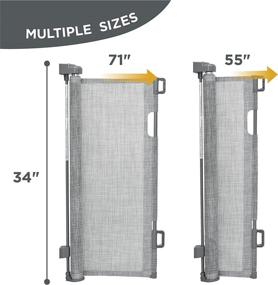 img 3 attached to 🚼 Lesure Retractable Baby Gate for Stairs - Extra Wide Dog Gate, 34" Tall, Expands up to 71" Wide, Pet Safety Gates for Doorways, Hallways, Indoors, Outdoors