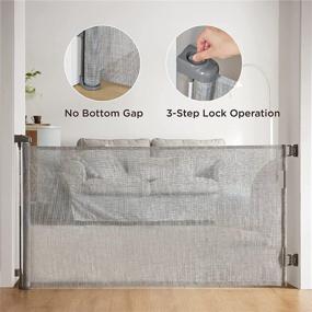 img 1 attached to 🚼 Lesure Retractable Baby Gate for Stairs - Extra Wide Dog Gate, 34" Tall, Expands up to 71" Wide, Pet Safety Gates for Doorways, Hallways, Indoors, Outdoors