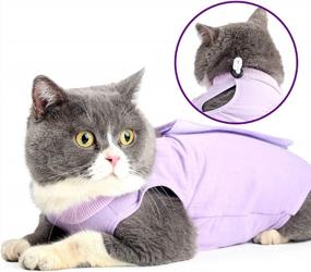 img 4 attached to Surgical Abdominal Wound Recovery For Cats: LIANZIMAU Cat Surgery Suit - Home Indoor Pet Clothing E-Collar Alternative After Surgery