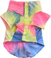 stylish and comfortable tie dye dog clothes for small dogs - loyalfurry colorful casual t-shirts for puppies and cats in medium size logo