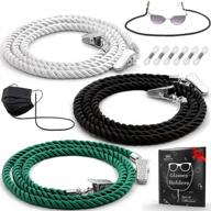 3 pack silver terylene eyeglasses strap holder string cord glasses accessory chain for women men lanyard around neck logo