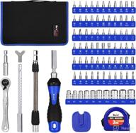 🔧 87-piece ratcheting screwdriver set with magnetic bit holder, 77 bits, drive sockets, and portable oxford bag - ideal for home repair, improvement, garage projects логотип