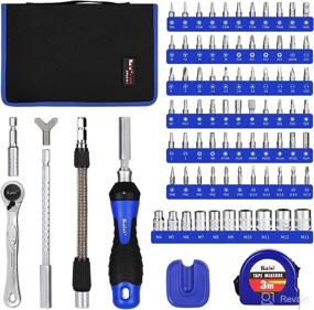 img 4 attached to 🔧 87-Piece Ratcheting Screwdriver Set with Magnetic Bit Holder, 77 Bits, Drive Sockets, and Portable Oxford Bag - Ideal for Home Repair, Improvement, Garage Projects