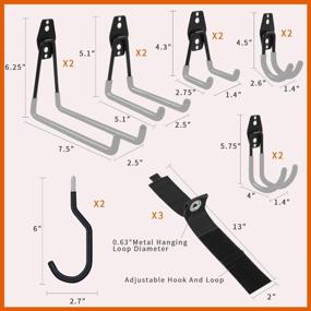img 1 attached to 15 Pack Heavy Duty Steel Garage Hooks With Bike Hook & Extension Cord Organizer, Multi-Tool Hanger For Home & Warehouse Lawn Garden Tool Storage Holder.