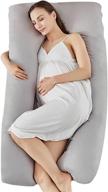 🤰 grey u-shaped maternity pillow with abdominal, back, and leg support - full body pregnancy pillow for side sleeping, with separate pillowcase for easy cleaning logo