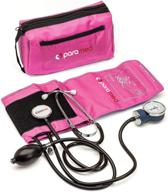 paramed aneroid sphygmomanometer with stethoscope – manual blood pressure cuff with universal cuff 8.7 - 16.5" and d-ring – carrying case in the kit – pink логотип