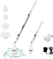 🧽 tobtos cordless electric spin scrubber with 4 replaceable brush heads and adjustable extension handle - power cleaning brush for bathroom floor tile logo