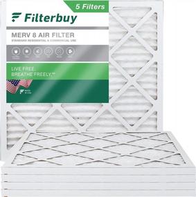 img 4 attached to Keep Your Home Safe From Dust With Filterbuy 10X10X1 Air Filter MERV 8 Dust Defense (5-Pack)