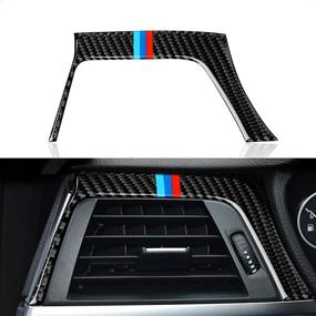 img 4 attached to Car Left Air Vent Sticker Decal Carbon Fiber Trim Compatible With BMW F30 F31 F34 3GT F32 F33 F36 Accessories 2012 2013 2014 2015 2016 2017 2018 2019