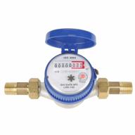 accurate water measurement with 1.5 nominal flow rate vertical horizontal water meter gauge for home – includes fittings and 1/2 inch plastic cover logo