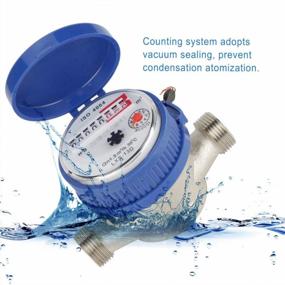 img 2 attached to Accurate Water Measurement With 1.5 Nominal Flow Rate Vertical Horizontal Water Meter Gauge For Home – Includes Fittings And 1/2 Inch Plastic Cover