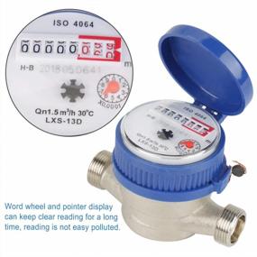 img 1 attached to Accurate Water Measurement With 1.5 Nominal Flow Rate Vertical Horizontal Water Meter Gauge For Home – Includes Fittings And 1/2 Inch Plastic Cover