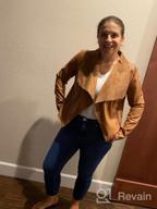 img 1 attached to Chic And Slim: Escalier Women'S Faux Leather Open Front Blazer Jackets review by Trisha Hunter