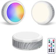 leastyle color changing wireless led puck lights with remote control - imitation wood design логотип