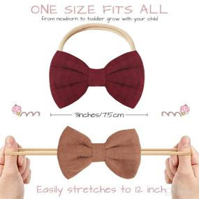 img 3 attached to Adorable Baby Girl Headbands: 12 Stretchy Linen Bow Nylon Hairbands for Newborns, Infants, and Toddlers