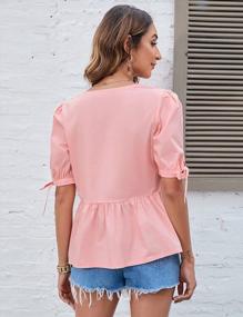 img 2 attached to Effortlessly Chic: Clearlove Peplum Tops For Women With Puff Sleeves And Flowy Silhouettes