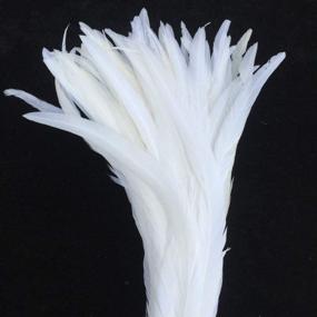 img 1 attached to Sowder Pure White Rooster Coque Tail Feathers 13-16Inch Lengh Pack Of 50