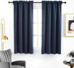 anjee blackout curtains for bedroom 63 inches length solid plain navy blue window curtains room darkening thermal insulated curtain drapes 2 panels rod pocket drapery, navy blue 38x63 inches logo