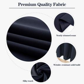 img 1 attached to Anjee Blackout Curtains For Bedroom 63 Inches Length Solid Plain Navy Blue Window Curtains Room Darkening Thermal Insulated Curtain Drapes 2 Panels Rod Pocket Drapery, Navy Blue 38X63 Inches