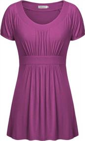 img 4 attached to Stylish & Comfortable: Helloacc Women'S A-Line Tunic Tops With Flattering Pleats & Empire Waist